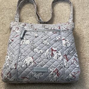 Vera Bradley Quilted Gray Crossbody Bag with Polar Bear Print